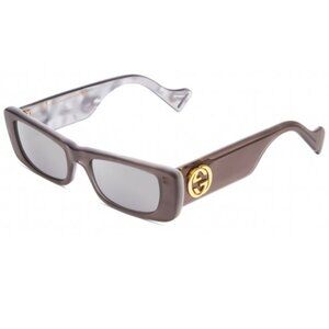 Gucci GG0516S Womens Sunglasses in Grey Marble White Mother of Pearl/Silver 52mm